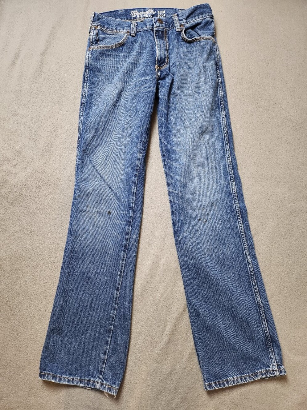 Wrangler Retro Slim Boot Mens Jeans Sz 30 Distressed Destroyed Bootcut Western